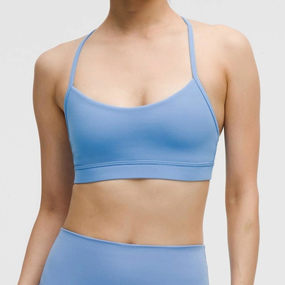 Lululemon Blue Flow Y Nulu Bra 12 Yoga Racerback Activewear Sports Bra - New